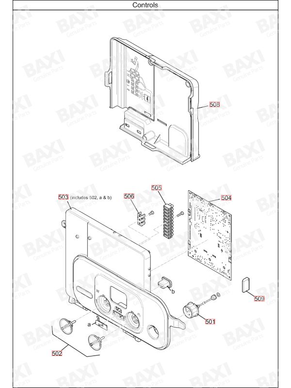 Exploded Diagram for CONTROLS