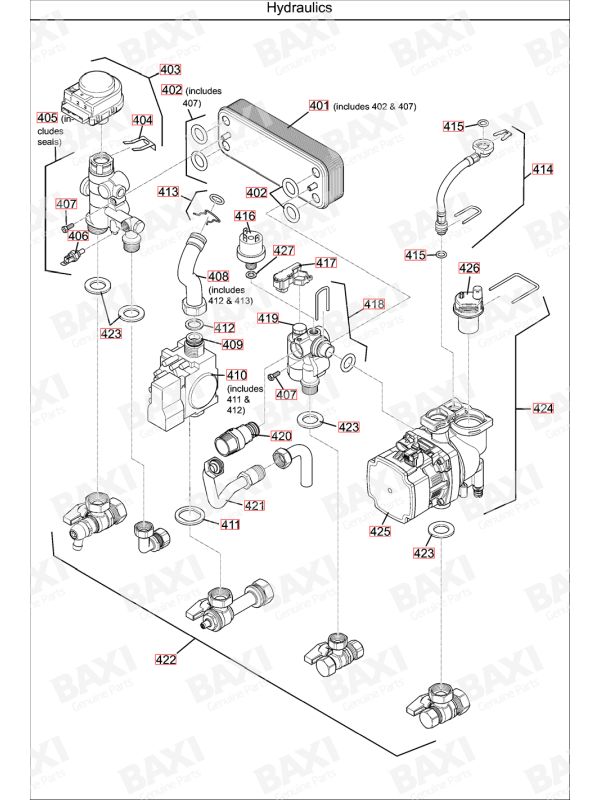 Exploded Diagram for HYDRAULICS
