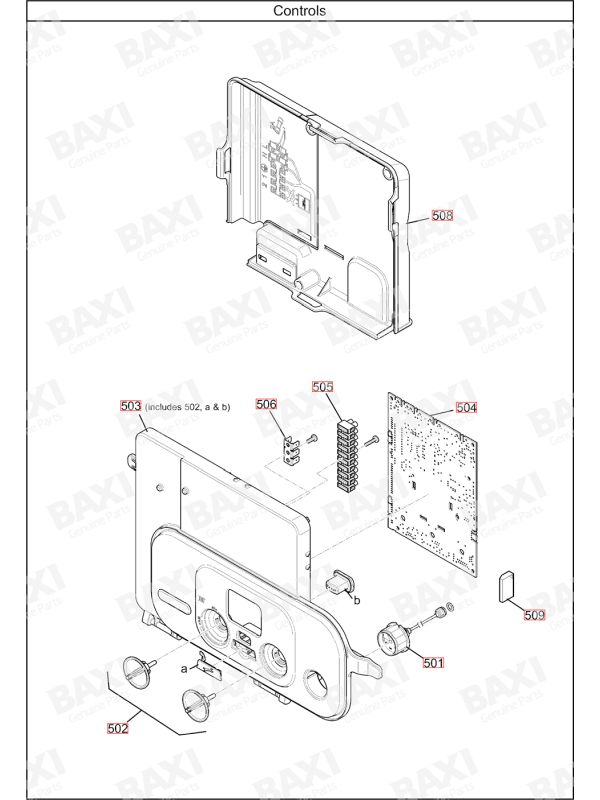 Exploded Diagram for CONTROLS