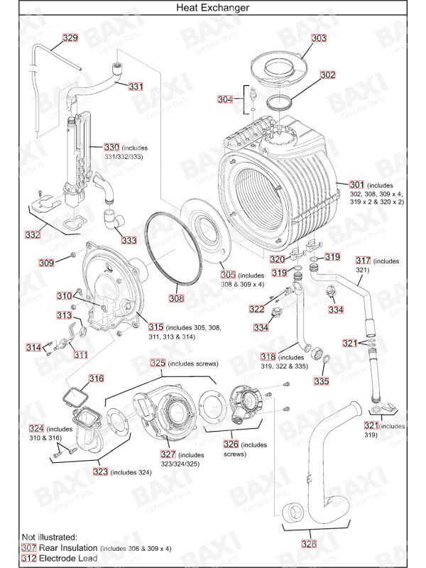 Exploded Diagram for HEAT EXCHANGER
