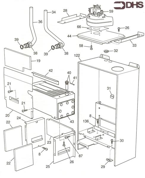 Exploded Diagram for COMBUSTION BOX / HEAT XCR. ASS