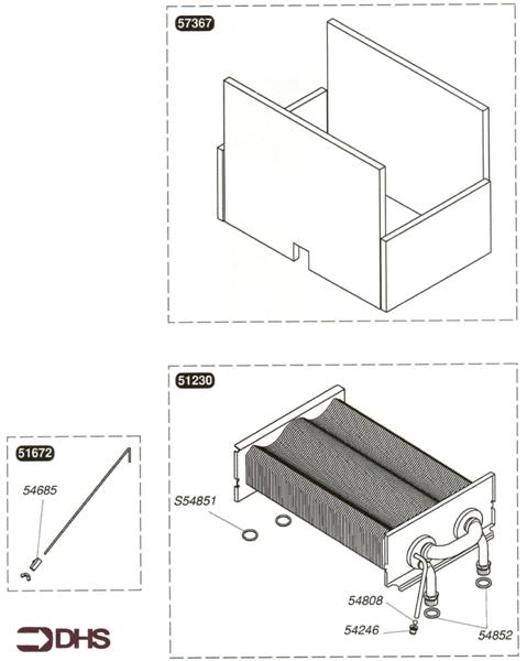 Exploded Diagram for HEAT EXCHANGER (BEFORE 2000)