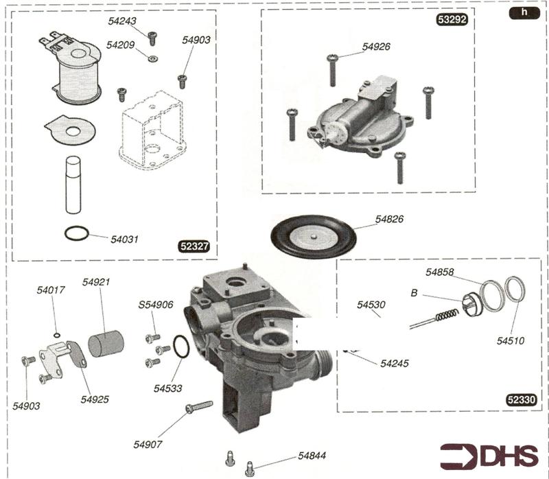 Exploded Diagram for GAS VALVE WITH REGULATOR