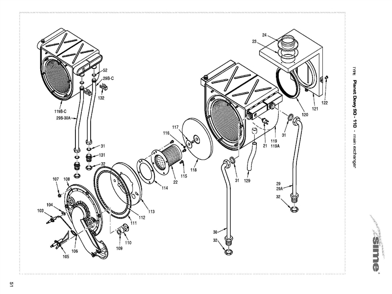 Exploded Diagram for HEAT EXCHANGER