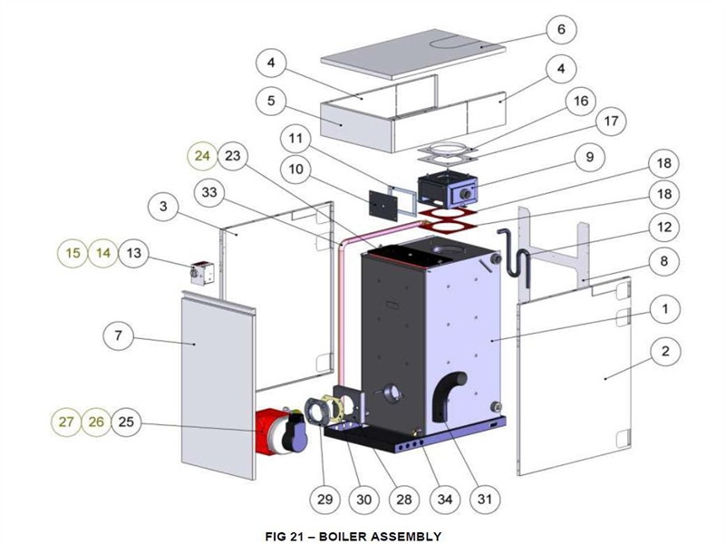 Exploded Diagram for BOILER ASSEMBLY