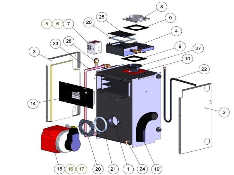 Exploded Diagram for BOILER ASSEMBLY