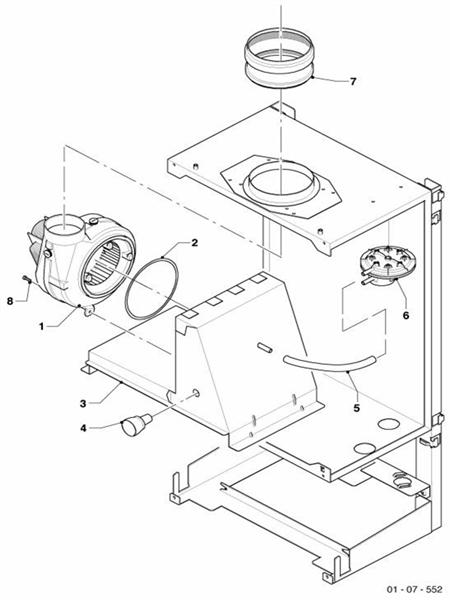 Exploded Diagram for AIR/FLUE DUCT ASSY