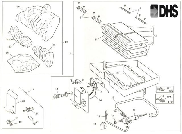 Exploded Diagram for BURNER TRAY/CERAMICS