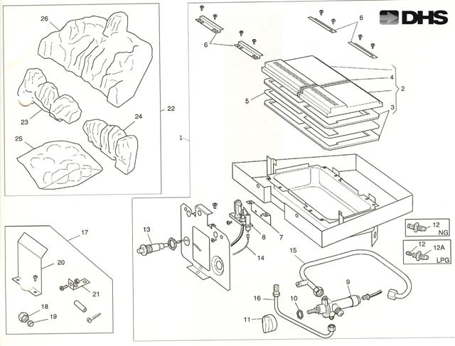 Exploded Diagram for BURNER TRAY/CERAMICS