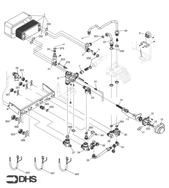Exploded Diagram for HEAT EXCHANGER & PIPEWORK