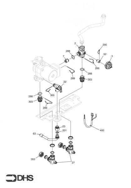 Exploded Diagram for PRESSURE SWITCH & PIPEWORK