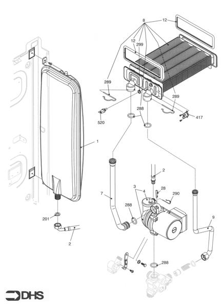 Exploded Diagram for EXPANSION - PUMP - HEAT EXCHAN