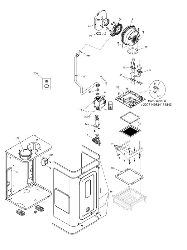 Exploded Diagram for BURNER COMPONENTS/AIRBOX