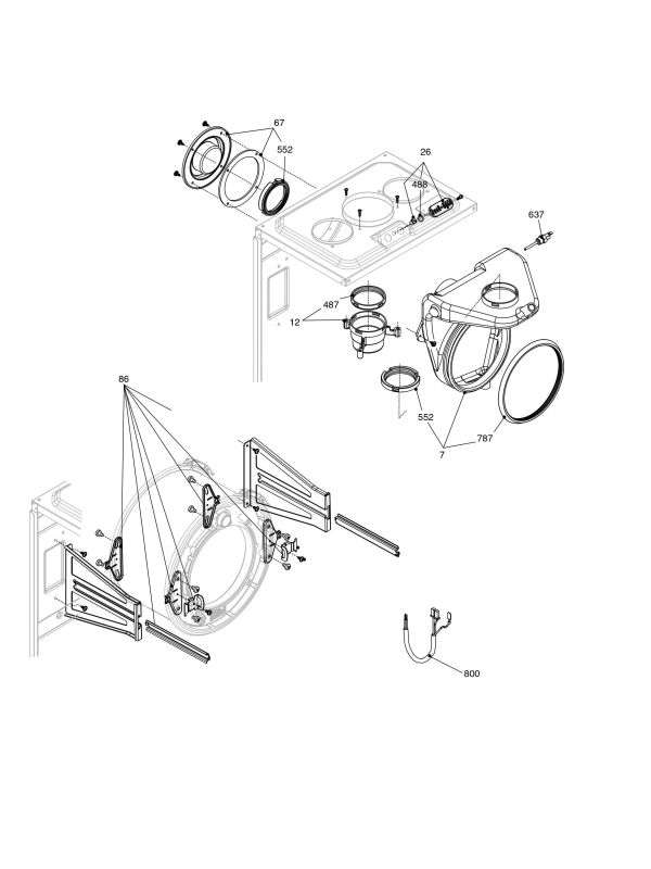 Exploded Diagram for COMBUSTION CHAMBER/FLUE DRAIN