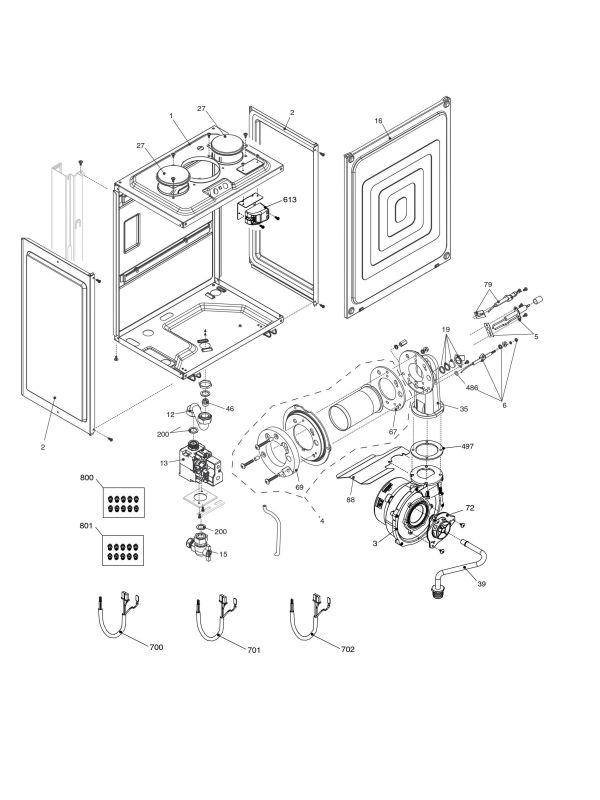 Exploded Diagram for BURNER COMPONENTS