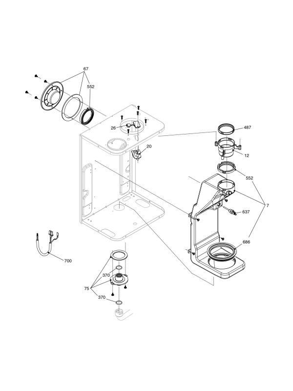 Exploded Diagram for COMBUSTION CHAMBER/FLUE DRAIN