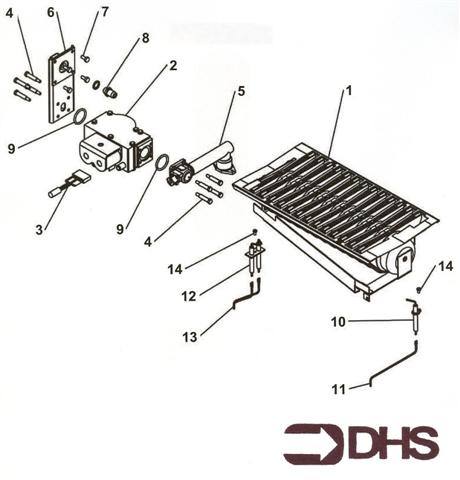 Exploded Diagram for GAS VALVE/ BURNER