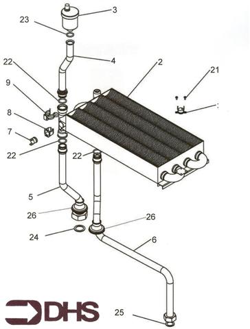 Exploded Diagram for HEAT EXCHANGER/ PIPES