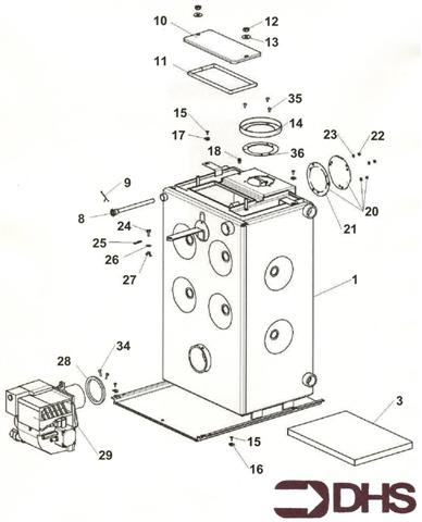 Exploded Diagram for HEAT EXCHNAGER