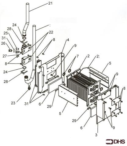 Exploded Diagram for HEAT EXCHANGER/ PIPES