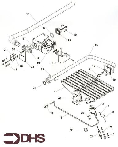 Exploded Diagram for GAS VALVE/ BURNER